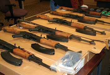 Smuggled weapons seized recently in Texas. (Photo via U.S. Immigration and Customs Enforcement.)